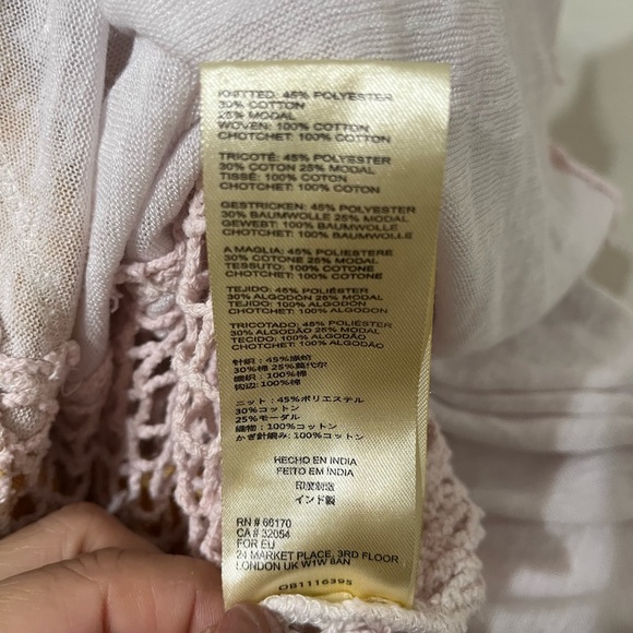 We the free Contrast Tee Top with kimono sleeves and crochet sides Extra Small - Picture 8 of 10